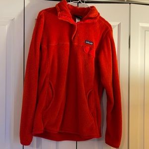 Orange Patagonia Re-Tool snap-T fleece Pullover